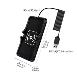 Cordless Cell Phone Charger For Car Cordless Fast Charging Pad For Auto Non-Slip Cell Phone Charger Pad Flat Charging Mat For