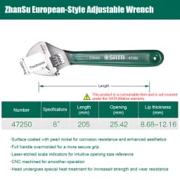 SATA 4/6/8/10inch Adjustable Drive Wrench Mini Small Big Spanner Wrench Adjustable Head Jaw Repair Tool Wrench Car