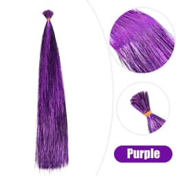 50pcs Synthetic I Tip Tinsel Hair Extensions Glitter Tinsel Hair Fairy Hairpieces Party Dazzle Hair Accessories For Women Girls