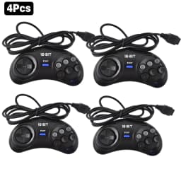 1/2Pcs 6 Button Game Controller for SEGA Genesis MD 16 Bit Wired Gamepad Classic Game Accessories