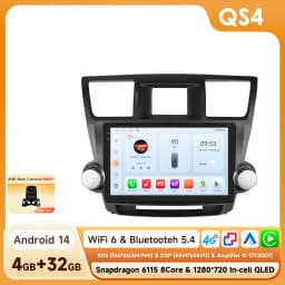 Hizpo Android 14 For Toyota Highlander 2 XU40 2007-2013 Car Radio Multimedia Video Player Navigation Stereo GPS No 2din DVD 6115