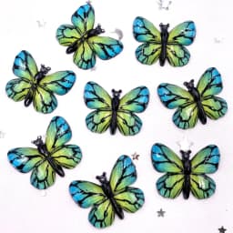 Resin Shiny Colorful Crystal Butterflies Flatback Rhinestone 1 Hole Appliques Ornaments 10pcs Home Figurines decor Crafts