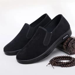 2026 New Fabric Shoes for Men's Work, Spring Travel, Breathable Flat Bottom, Non Slip Soft Soled Men's Shoes