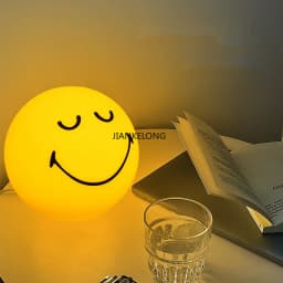 Squint/Wink Sphere Lamp Atmosphere Smile Light Dimmable USB Rechargeable or USB Plug-in Smiling Night Light for Home Decoration