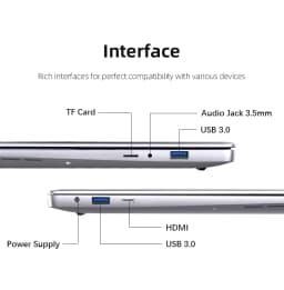 Xiaman 14.1" Windows 11 Pro Laptop Computer Intel Atom A3950 12GB RAM 1TB 2TB SSD Notebook PC 1920*1080P Office Study Laptops