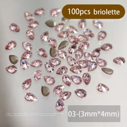 100pcs White/Pink/champagne Gold Mini Rhinestones Zircon Flash Inverted Flat Bottom Luxury Nail Accessories Water Drop/Heart Gem