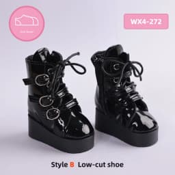 BJD Shoes 1/4 Body About Black Leather High Top and Low Top Doll Shoes Doll Accessories