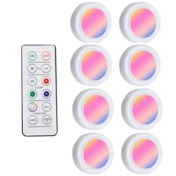 LED Puck light Remote Control 16 Color Changeable Dimmable Wireless Touch Sensor Battery Operated Kitchen Hallway Ambient light