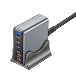 470W 6-Port GaN Desktop Charger - 4C2A USB-C PD Fast Charge for Phones, Tablets & Laptops