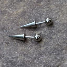 1Pair Women Men Round Ball Spike Cone Tip Titanium Steel Screw Back Pierced Stud Earrings Punk Gothic Body Piercing Jewelry Gift
