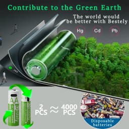 New Rechargeable1.5V AA 13600mAh+AAA 6800mAh Lithium Battery,USB Fast Charging Li-ion Battery , 2000 Cycles with USB- C Cable