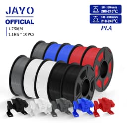 JAYO PLA Filament 1.75MM 10Rolls/set PLA 3D Printer Filament Multicolor For FDM 3D Printers Neatly Wound 3D Printing Materials