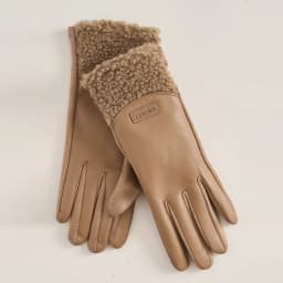 Winter Thickened Fleece Lined PU Leather Suede Gloves Women Outdoor Cycling Drive Windproof Touch Screen Keep Warm Gloves
