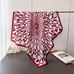 New cartoon emulated silk printed silk scarf shawl neck protection scarf decorative luxury women's scarf