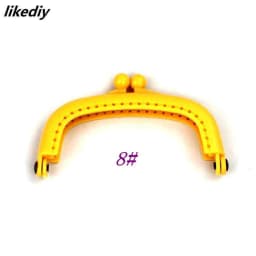1 Piece Candy Color Arc Resin Plastic Purse Frame With Hole Kiss Clasp Lock DIY Bag Accessories