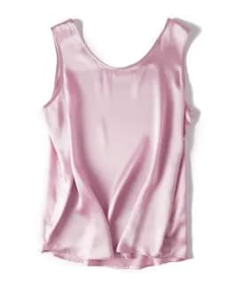 SuyaDream. Women Basic Cozy Tanks, 100% Real Silk, O Neck Sleeveless Chic T Shirt, 2025 Solid Summer Vests, White, Pink, Beige