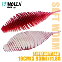 SAMOLLA Worm Silicone Soft Lure Fishing Lure Bellows Gill Artificial Pike Bass Swimbait Rig For Fishing Baits leurre souple