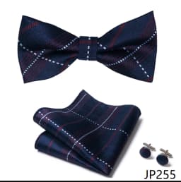 Great Quality Silver Office Butterfly Hanky Cufflink Set Bowtie For Men Geometric Hombre Formal Clothing