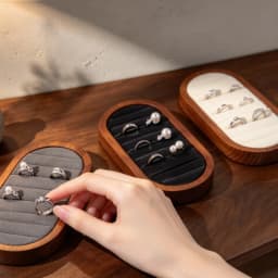 Oirlv Solid Wood Ring Storage Tray Ring Organize Home Storage Tray Jewelry Display Tray Counter Ring Rack Display Accessory Gift