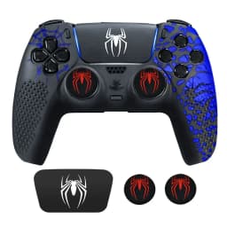 Spider Theme Soft Silicone Protective Case For PS5 Game Controller Cover Skin Gamepad Touchpad Stickers Thumb Stick Grip Cap Kit