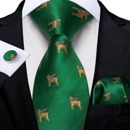 Blue Green Christmas Men tie Set with Handkerchief Cufflinks Wedding Prom Groom Accessories Perfect Gift for Men