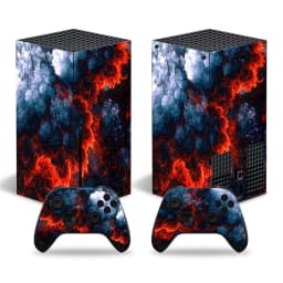 For X-box Series X Console and 2 Controllers Skin Sticker Geometric Lattice Protective Vinyl Decal Full Set for XSX Skin