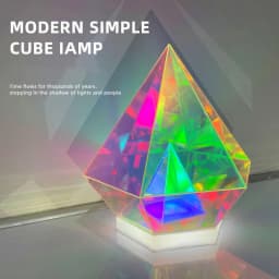 LED 3D Pyramid Cube Night Light USB Color Dimming Ambient Light Living Room Bedroom Bedside Decorative Table Lamp Birthday GifT