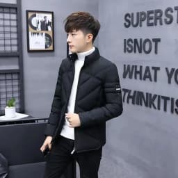 Autumn Winter Jacket Men Thicken Warm Cotton-padded Mens Jackets Slim Fit Stand Collar Youth Winter Jackets and Coats For Me