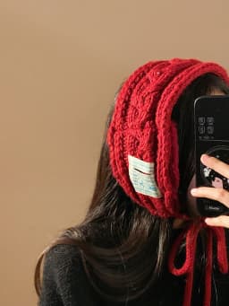 Versatile Knitted Fleece Ear Muffs Women's Winter Warmth Headscarf Anti-Cold Ear Protection Knitwear Ties Holland Qi Brand