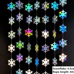 4M Silver Gold Snowflake Garlands for Christmas Tree Hanging Decor Winter Wonderland Party Fake Snow Decoration Paper Streamers
