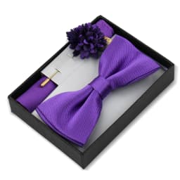 Bowtie Man Flower Brooch Set With Box Pocket Square Butterfly Lapel Pin Bow Tie Set For Men Wedding Suit Accessories Gift Cravat