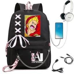 My Hero Academia Anime Print Student Backpack with Webbing Straps Girls School Bag Lightweight Casual Daypack