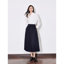 TOYOUTH Women Skirt 2025 Spring New Solid Color Pure Cotton Mid Waist Versatile Ankle Length A Line Umbrella Skirt Black