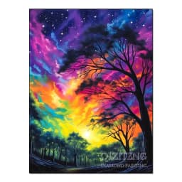 Dazzling Starry Forest Scenery Personality DIY Full Drill Diamond Painting Decorative Rhinestone Mosaic Cross-Stitch Kit