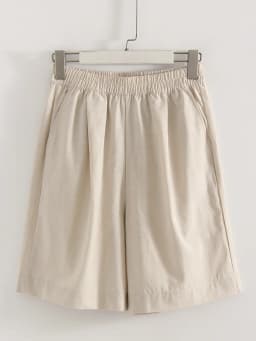 Summer White Bermuda Shorts For Women Loose A Line Lyocell Long Shorts Baggy Lady High Waist Women's Navy Wide Leg Shorts Cotton