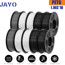 JAYO 10 Rolls PETG Filament 175mm 3D Printing No Bubbles No Drawing Smooth Multiple Colors Optional for 3D Printing 1.1kg/1roll
