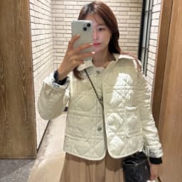Afashion Retro Korean Floral Pattern Quilted Cotton Jacket Collar Double-Sided Wear Small Diamond Grid Women's Cotton Coat