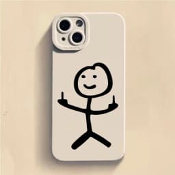Cute Cartoon Matchman Matte Silicone Phone Case For iPhone 16 11 12 13 14 15 Pro Max XR XS X 7 8 Plus SE 2020 Soft Back Cover