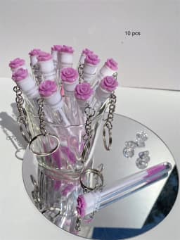 Reusable Eyelash Brush Tube Keychain Plastic Portable Mini Lash Comb Spoolie Container Glitter Cils Mascara Wands Keyring