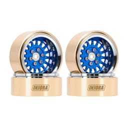 INJORA ModuWheel 1.3" Brass & Aluminum Beadlock Wheels, Negative Offset, for 1/18 1/24 RC Crawlers