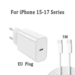 PD 40W For Apple Fast Charger For iPhone 17 Air 16 15 14 13 12 11 Pro Max Type C Quick Charging Data Cable UK EU Plug Adapter