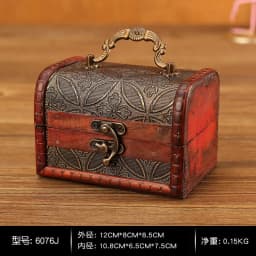 Hot-Selling Antique Retro Wooden Crystal Packaging Box with Green Stone - Yuan Datou Jewelry Storage Box