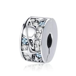 Bamoer 925 Sterling Silver Universe Series Star & Moon Beads Blue Planet Pendant Charms for Women Bracelet DIY Fine Jewelry Gift