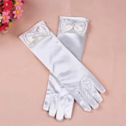 Thin Elastic Children's Day Professional Dance Gloves Long Lace Bow Tie Accessories Gloves Girls Princess Gloves Kids Gift G195