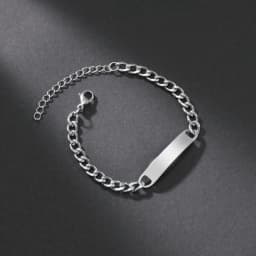 Akizoom Punk Engrave Name Custom Bracelets Gold Color Stainless Steel Thick Hand Chain Customized Couple Men Women Jewelry Gift