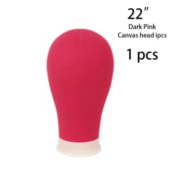 Nunify Mannequin Head Wig Stand Rose Pink 22"Canvas Head 21-25" Wig Head Stand Adjustable Tripod Stand Wigs Making Display Tools