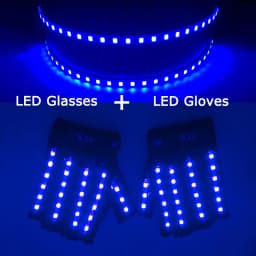 USB Rechargeable LED Glowing Gloves Finger Lighting Flashing Gloves Glasses Stage Performance Costume Dance Concert Decor