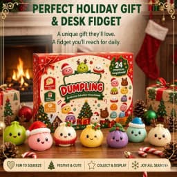 2026 Christmas Squishy Advent Calendar, 24 Days Countdown Surprise Box, Dumpling Slow Rebound Squishies Squeeze Sensory Gift