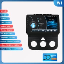 Hizpo 2din Android Car Radio For Dodge Ram 1500 2500 3500 2013-2018 Manual AC Autoradio Head Unit Navigation Carplay QLED Screen