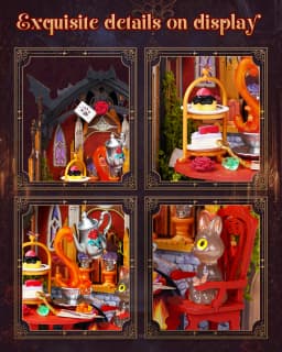 Rolife Wooden 3D Puzzle Toys - Rosa Salon DIY Miniature Dollhouse Model Building Kit with LED Light for Home Decor Holiday Gift for Adults Teens